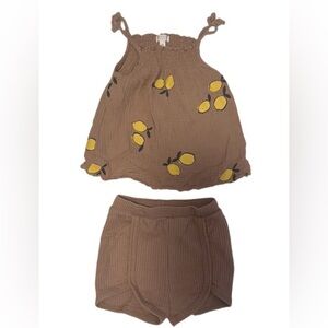 Grayson Mini Baby Girls Lemon Print Outfit Size 18 Months